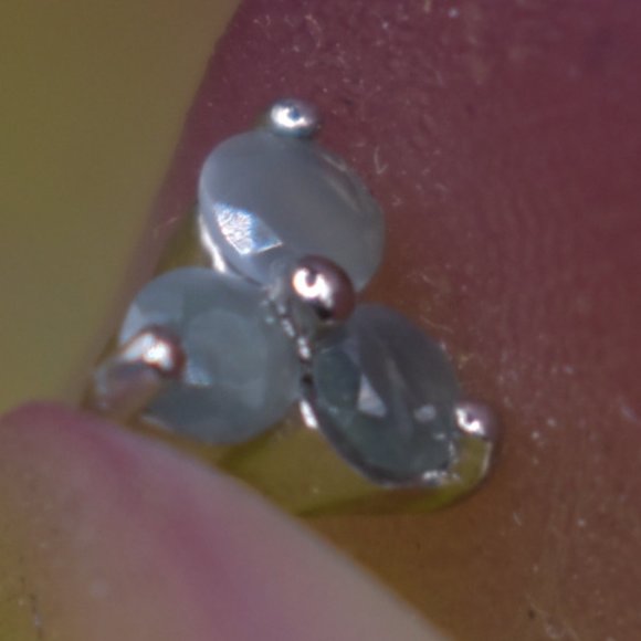 Alexandrite Trinity Stud Earrings in Platinum Over Sterling Silver - Picture 2 of 3